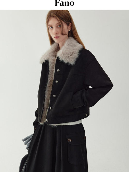 fano Detachable Padded Liner Casual Loose Women Pocket Poly Stretch Cropped Jackets