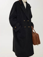 fano Minimalist Commuter Straight Fit Double Breasted Lapel Pocket Women Short Coat