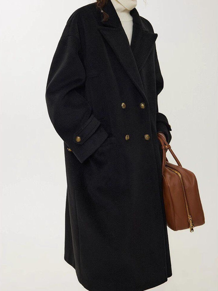 fano Minimalist Commuter Straight Fit Double Breasted Lapel Pocket Women Short Coat