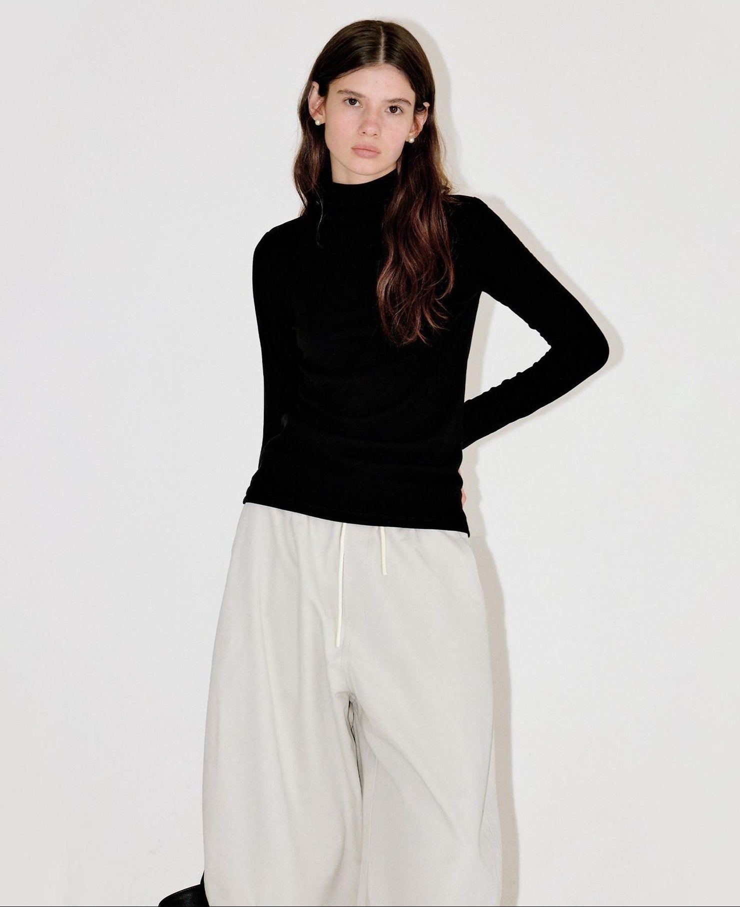 fano Viscose Silk Blend Slim Fit Half Open Collar Long Sleeve Women Knit Sweaters