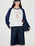 fano Moisture Wicking Cross Print Korean Loose Raglan Lyocell Long Sleeve T-Shirts