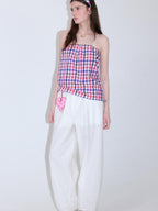 fano Rainbow Plaid Stretch Oversized H Silhouette High Waist Women Tube Tops