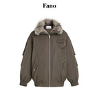 fano_High_Fill_White_Duck_Down_Warm_Straight_Fur_Collar_Women_Army_Green_Down_Jackets_MISSTT