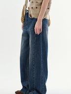 fano Cotton Commuter Natural Waist Loose Fit Women Denim No Stretch Wide Leg Jeans