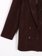 audreyyang Distressed Washed Pu Relaxed Midlength Blazer Collar Vintage Red Leather Jackets