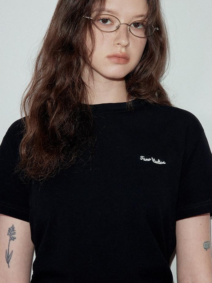 fano Cotton Stretch Slim Fit Korean Round Neck Women Short Sleeve T-Shirts