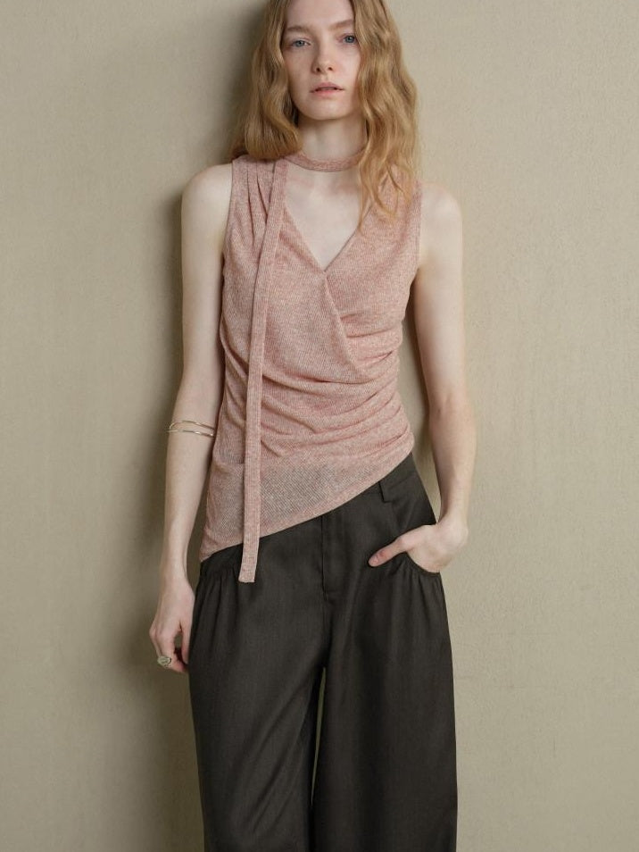 someonesometimes Lightweight Poly Blend Office Slim Fit Strappy Solid Blush Women Camisoles