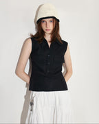 fano Breathable Viscose Linen Blend Slim Fit Office Commuter Solid Tank Tops
