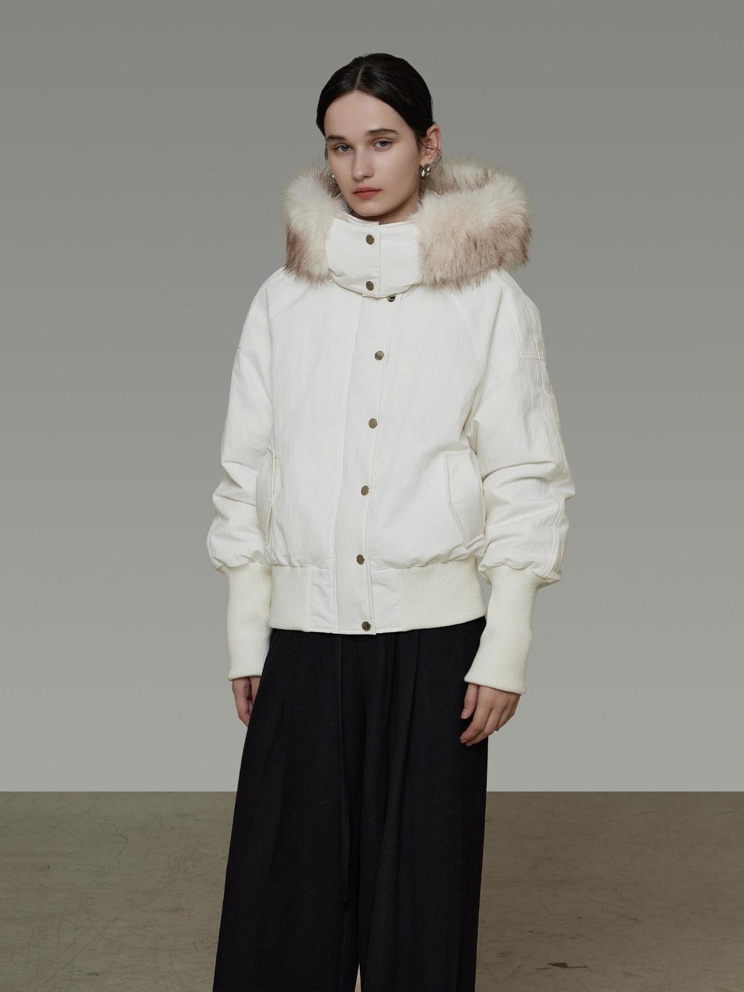 unspoken 90 Percent White Duck Down Warm Hooded Loose Short Commuter Women Down Jackets