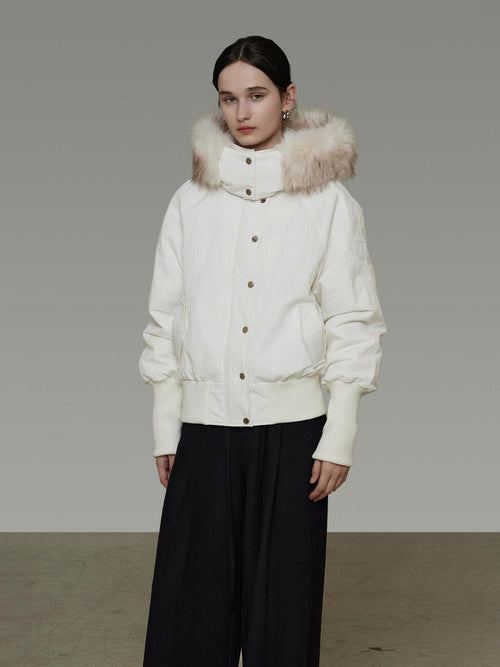 unspoken 90 Percent White Duck Down Warm Hooded Loose Short Commuter Women Down Jackets