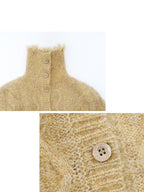 someonesometimes Soft Acrylic Long Sleeve Button Front Slim Fit Womens Mustard Yellow Cardigans