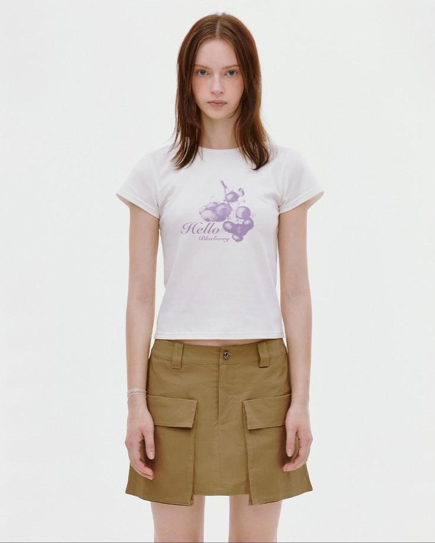 fano Stretch Cotton Korean Commuter Printed Round Neck T Shirt Basic Crop Tops
