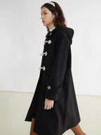 fano Toggle Pocket Minimal Commuter Midlength Women Polyester Blend Long Coats