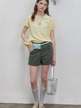 Lofi choose High Waist Distressed Loose Fit Women Zip Washed Green Mid-Length Shorts