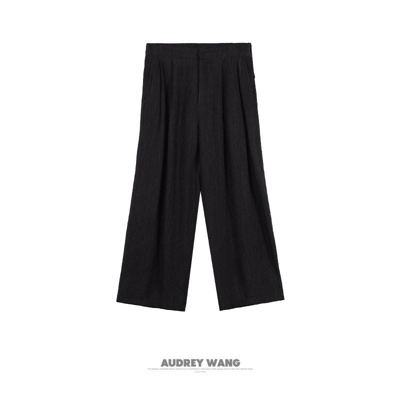 audreyyang_Shape_Retention_Viscose_Blend_Loose_Collared_Button_Women_Black_Top_&_Pants_Sets_MISSTT