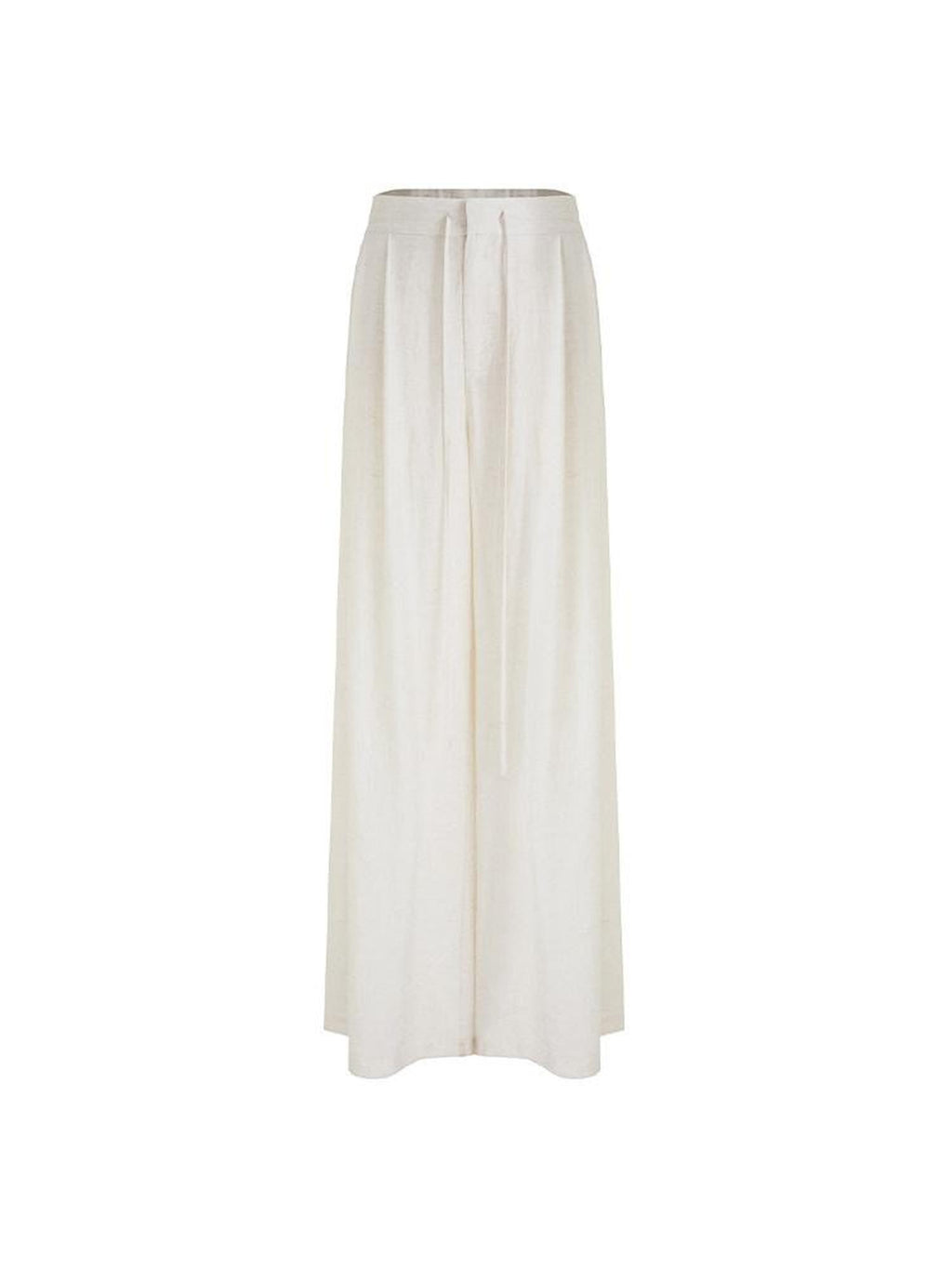 unspoken High Waist Pleated Drawstring Simple Office Loose Relaxed Women Wide Leg Pants