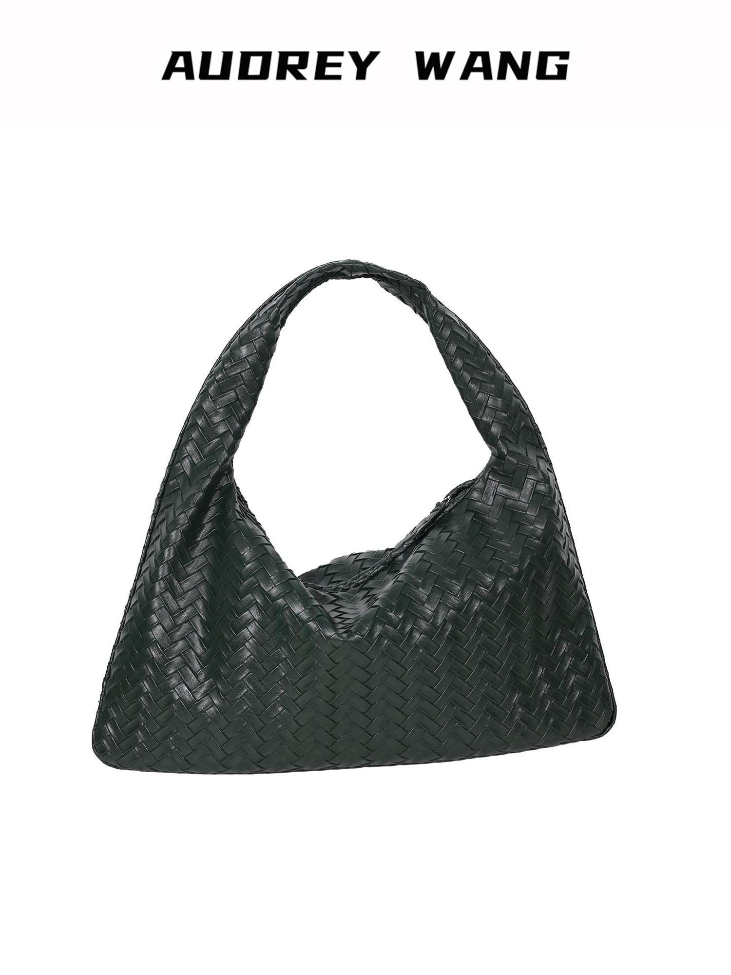 audreyyang Soft Square Textured Handheld Zipper Closure Chic For Women Everyday Tote Bags