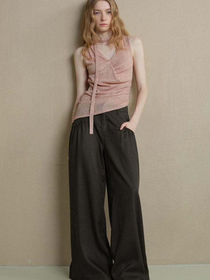 someonesometimes Lightweight Poly Blend Office Slim Fit Strappy Solid Blush Women Camisoles