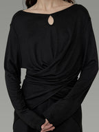 unspoken Soft Stretch Slim Fit Minimal Commuter Knit Pullover For Women Black Sweaters