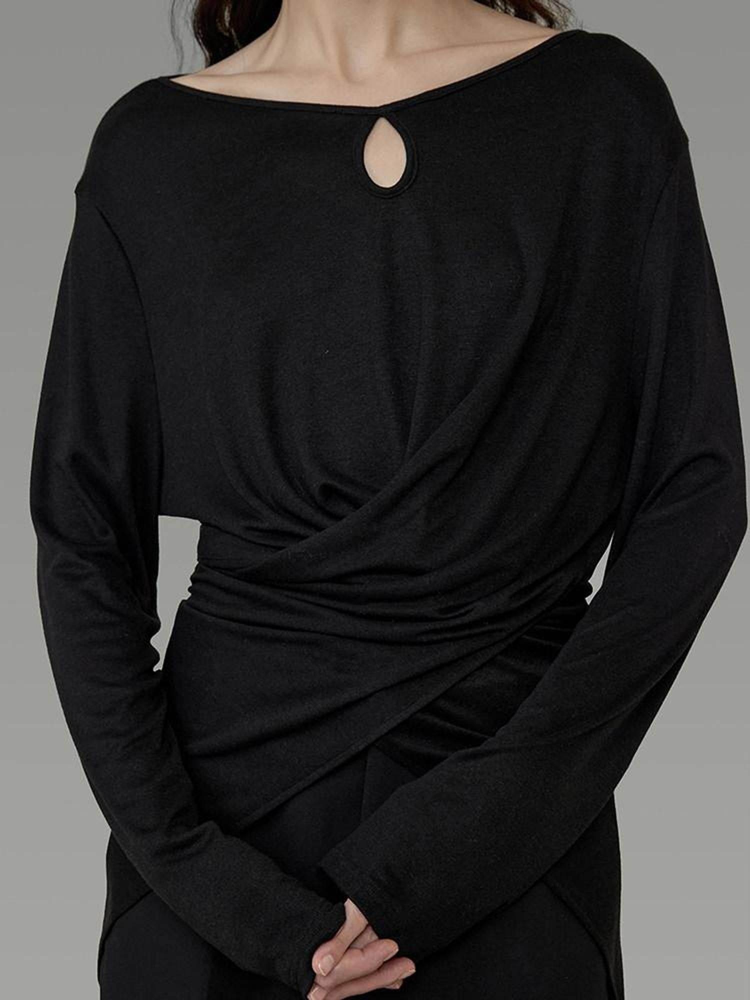 unspoken Soft Stretch Slim Fit Minimal Commuter Knit Pullover For Women Black Sweaters