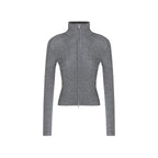 fano_Cozy_Lambswool_Blend_Zip_Front_Casual_Fit_Women_Mottled_Gray_Knit_Cardigans_MISSTT