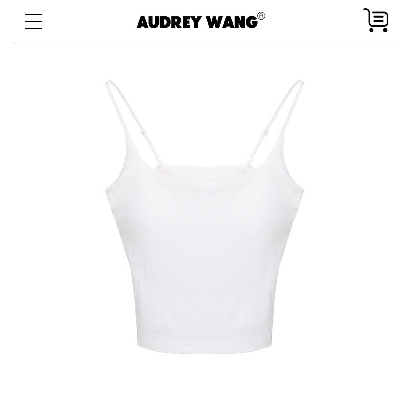 audreyyang_Slim_U_Neck_Built_In_Padding_Polyester_Blend_One_Size_Versatile_Women_Camisoles_MISSTT