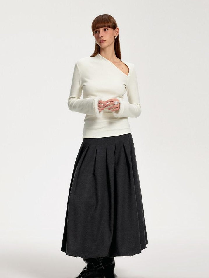 someone sometimes Elegant Office Pullover Regular Women Solid Cream Charcoal Knitwear Sweaters