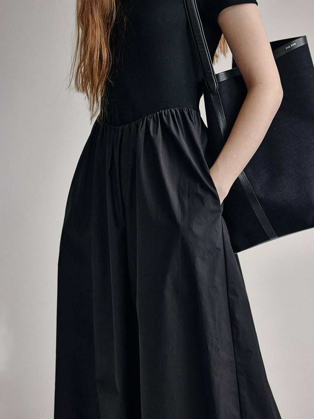 fano Cotton High Waist A Line Square Neck Short Sleeve Office Casual Maxi Dresses
