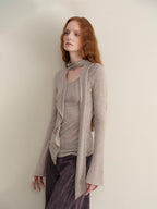 someonesometimes Anti Pill Wool Blend Slim Fit Casual Ruffle Bell Sleeve U Neck Pullover Sweaters