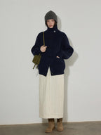 Lofi choose Warm Thick Loose Fit Workwear Button Front Long Sleeve Mid Length Knit Cardigans