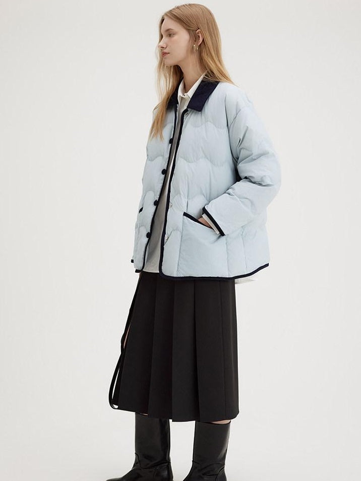 fano 90 Percent White Duck Down Minimal Commuter Straight Colorblock Down Jackets
