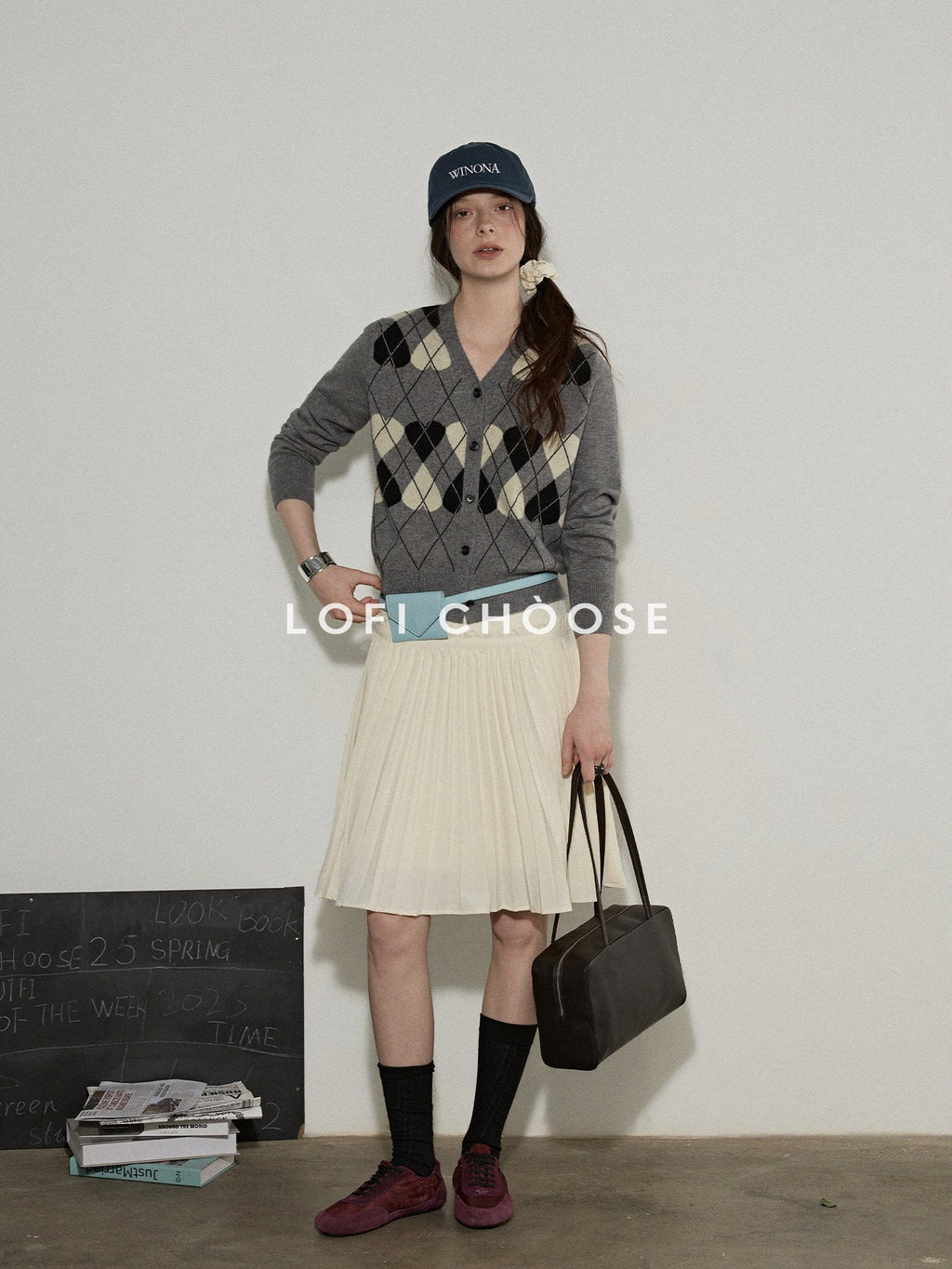 Lofi choose Acrylic Blend Colorblock Relaxed Fit Office Women Heart Buttoned Gray Cardigans