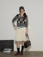 Lofi choose Acrylic Blend Colorblock Relaxed Fit Office Women Heart Buttoned Gray Cardigans