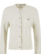 fano Thermal Embroidered Loose Fit Casual Women Long Sleeve Knit Cardigans