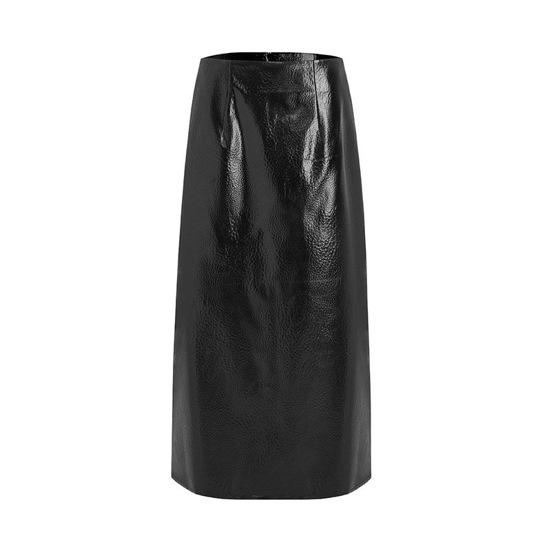 unspoken_High_Waist_Pu_Leather_A_Line_Lined_Black_Commuter_Skirt_For_Women_Midi_Skirts_MISSTT