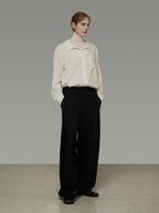 unspoken Breathable Lyocell Relaxed Button Collar Patch Pocket Women Beige Shirts