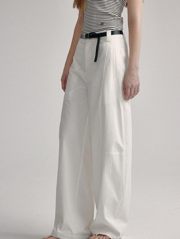 fano High Waist Sculpted Minimal Office Women Curved Pockets Rayon Wide Leg Pants