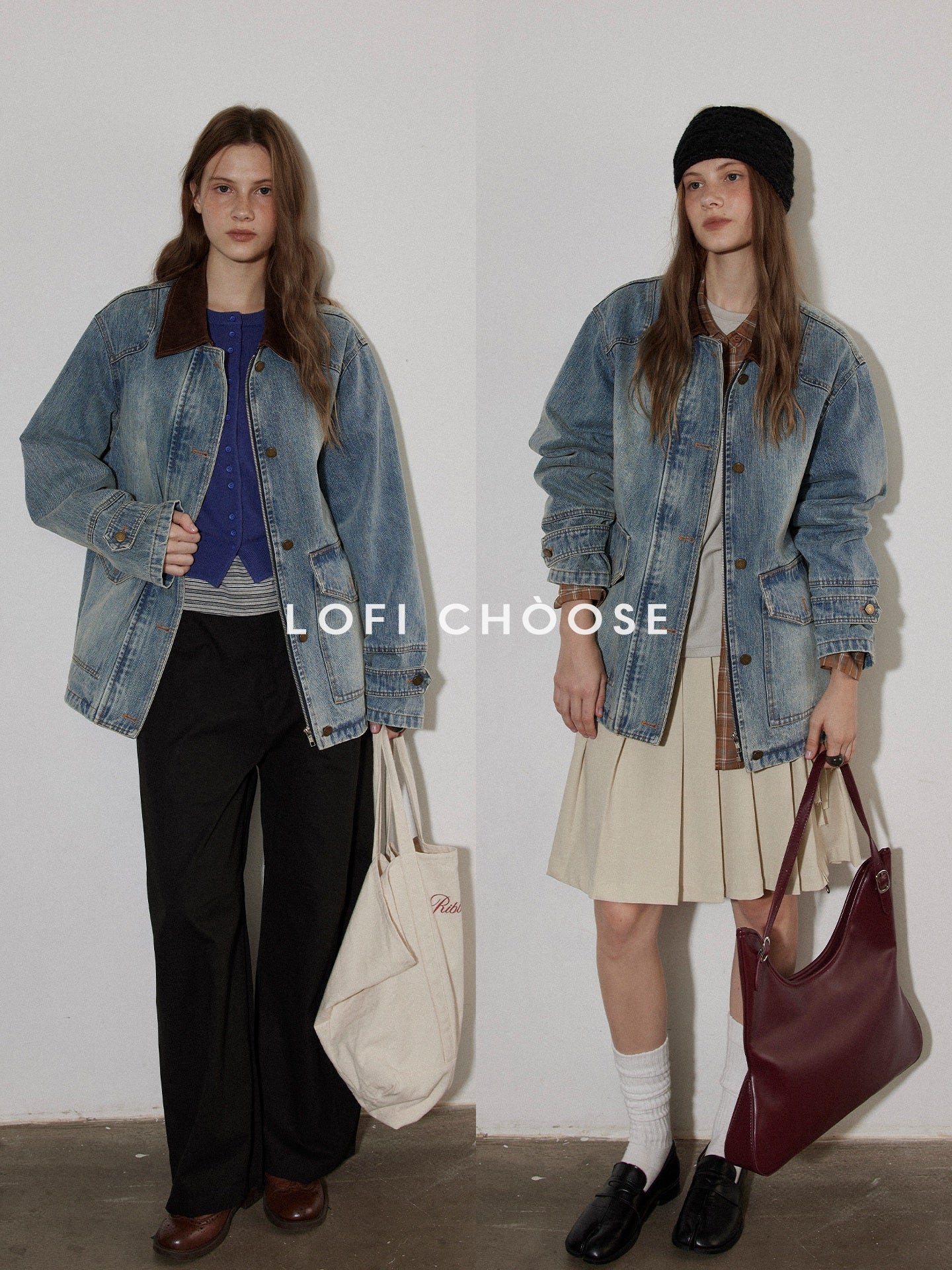 Lofi_choose_Cotton_Colorblock_Loose_Fit_Women_Button_Midlength_Blue_Denim_Jackets_MISSTT