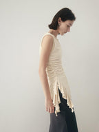 someonesometimes Original Strappy Solid Viscose Stretch Tee Off Shoulder Crop Tops