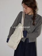 Lofi choose Soft Acrylic Loose Commuter Round Neck Button Long Sleeve Women Knit Cardigans