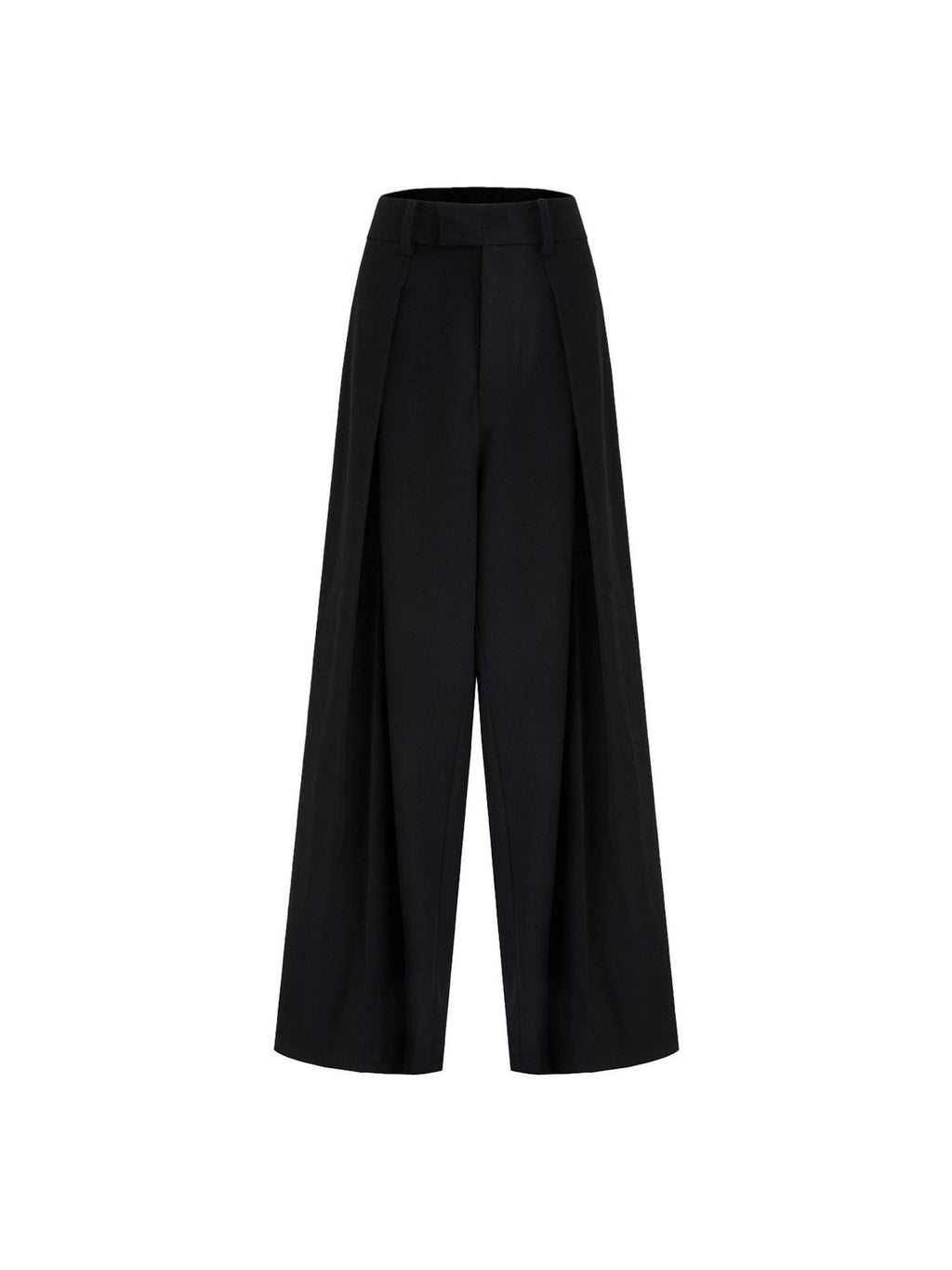 unspoken High Waist Breathable Black Minimalist Zipper Fly Women Wide Leg Pants