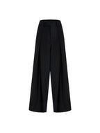 unspoken High Waist Breathable Black Minimalist Zipper Fly Women Wide Leg Pants