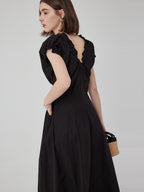 fano Flattering Natural Waist Korean A Line Casual Women Round Neck Maxi Dresses