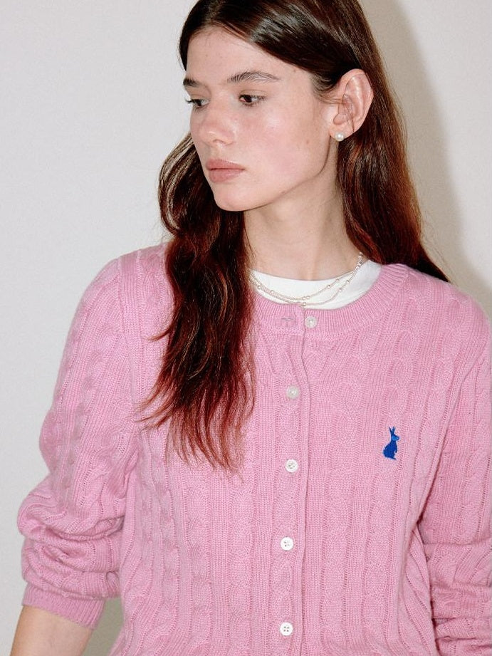 fano Thermal Wool Blend Straight Fit Round Neck Single Button Women Knit Cardigans