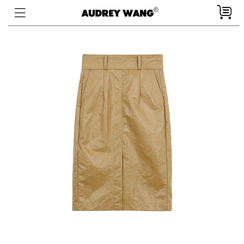audreyyang_Slimming_Loose_Cuffed_Sleeves_Button_Women_Mustard_Green_Leather_Jackets_MISSTT