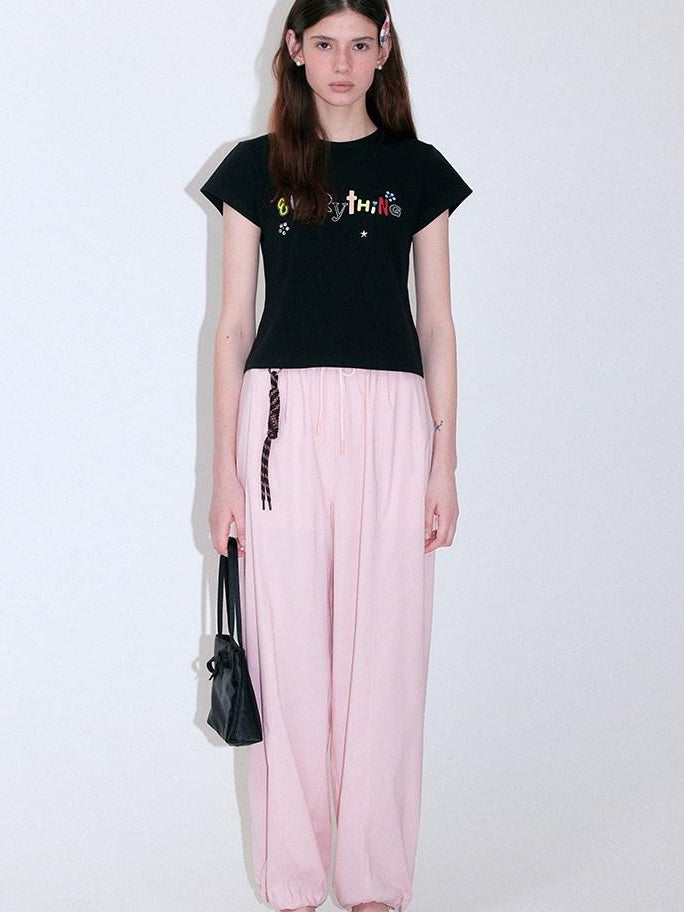 fano Soft Viscose Stretch Korean Relaxed Straight Pockets Elastic Waist Sweatpants