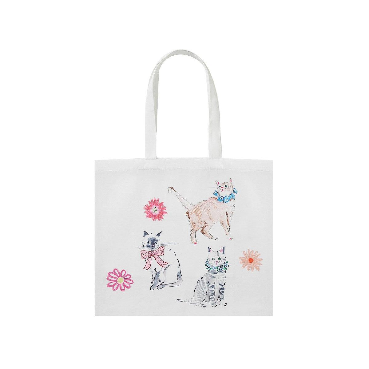 fano_Floral_Print_Open_Top_Casual_Minimalist_Women_Everyday_White_Bags_MISSTT