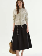 fano Thermal Embroidered Loose Fit Casual Women Long Sleeve Knit Cardigans