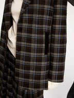 someone sometimes Original Design Plaid V-neck Long Sleeve Polyester Office Chic Top & Skirt Sets