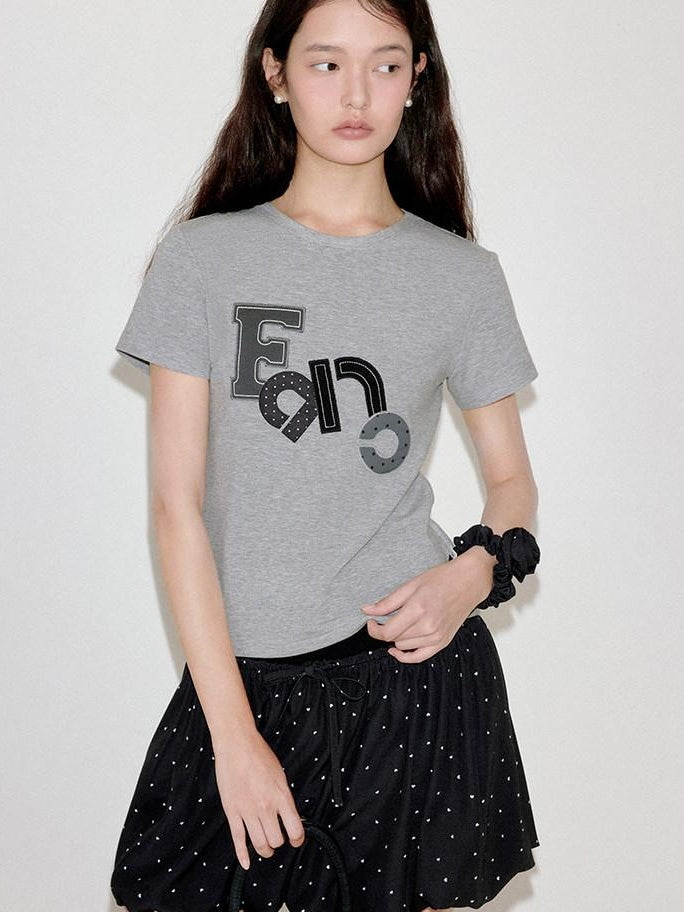 fano Creative Print Cotton Stretch Slim Fit Korean Crew Neck Short Sleeve T-Shirts